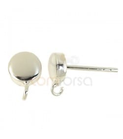 Sterling silver 925 half-ball earrings with open rings 5.5 mm