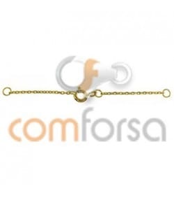 18kt Yellow gold safety chain with bolt ring 60 mm