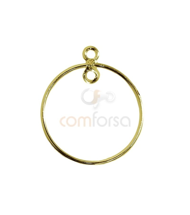 Anilla entrepieza circular 25 mm plata chapada oro