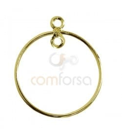 Anilla entrepieza circular 25 mm plata chapada oro