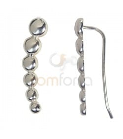 Arete bolitas con gancho 6 x 26 mm  plata