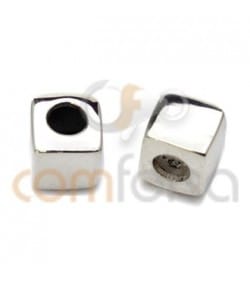 Grabación + Conector cubo 5 mm (2.5 int) plata 925 ml