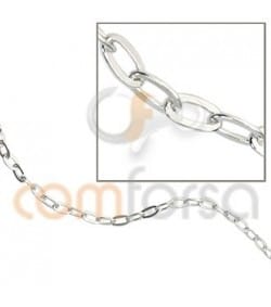 Cadena forzada plana 4.7 x 2 mm plata 925