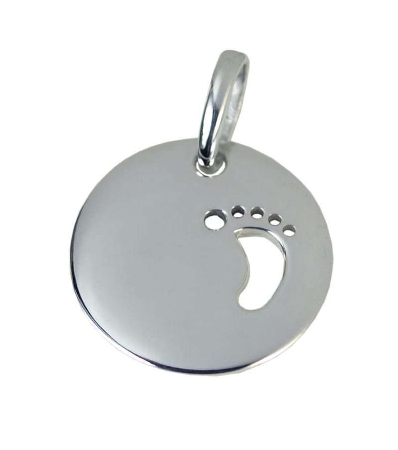 Sterling silver 925ml cut out feet pendant 20mm