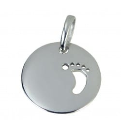 Sterling silver 925ml cut out feet pendant 20mm
