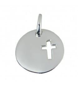 Engraving + Sterling silver 925 cut out cross pendant 20 mm