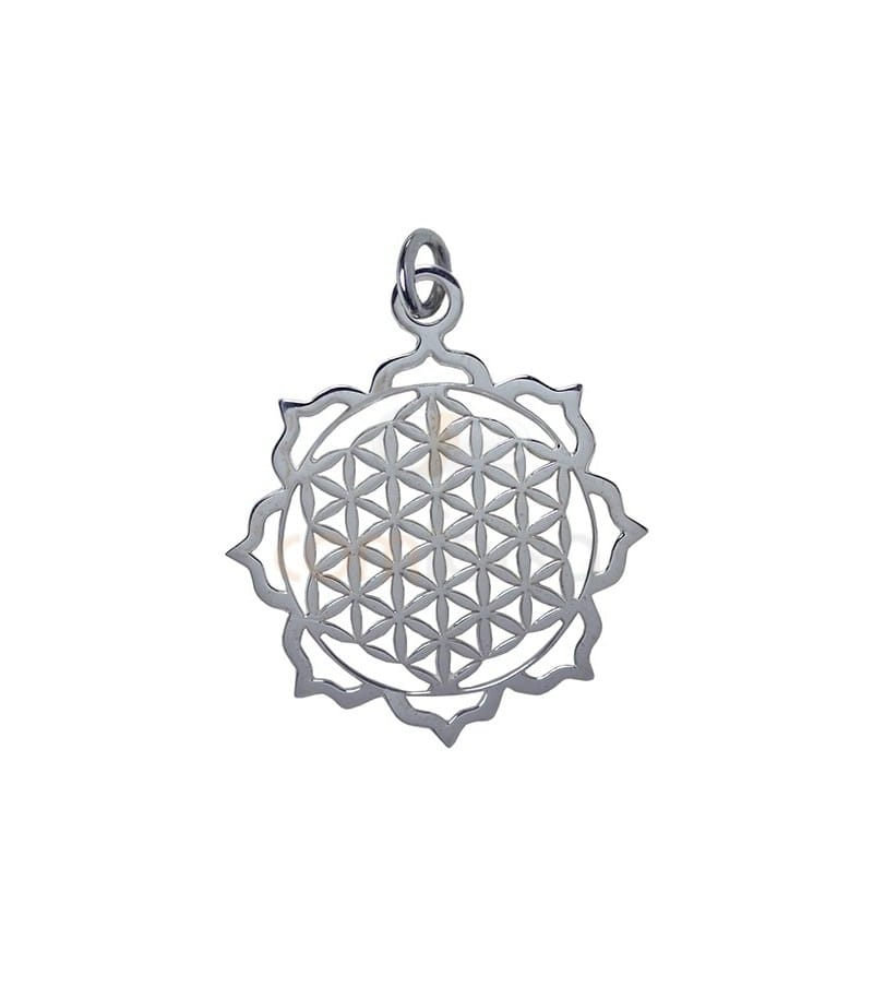 Sterling Silver Flower of Life Mandala Pendant 31mm