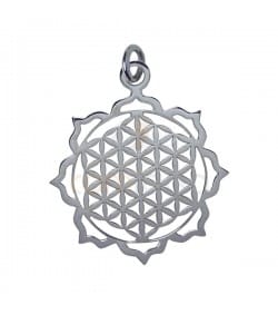 Sterling Silver Flower of Life Mandala Pendant 31mm