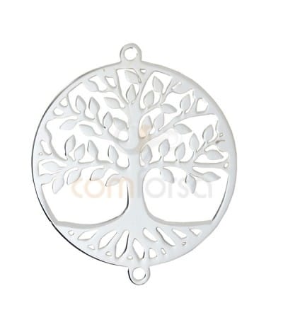 Sterling silver 925 tree of life connector 23 mm