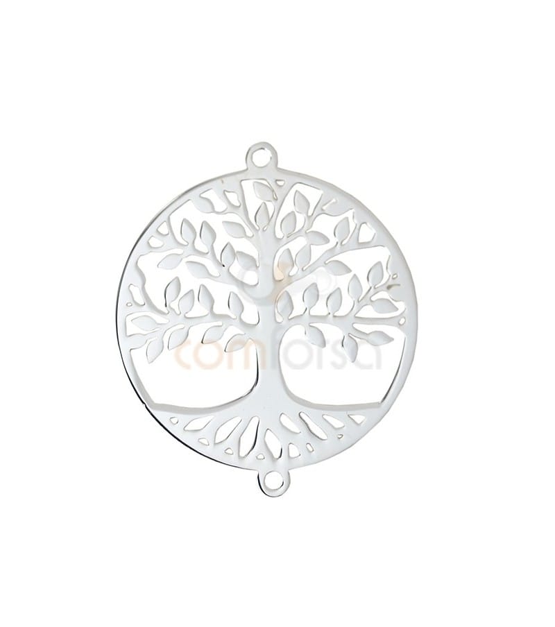 Sterling silver 925 tree of life connector 23 mm