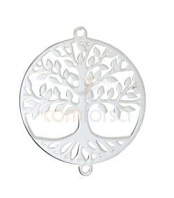 Sterling silver 925 tree of life connector 23 mm