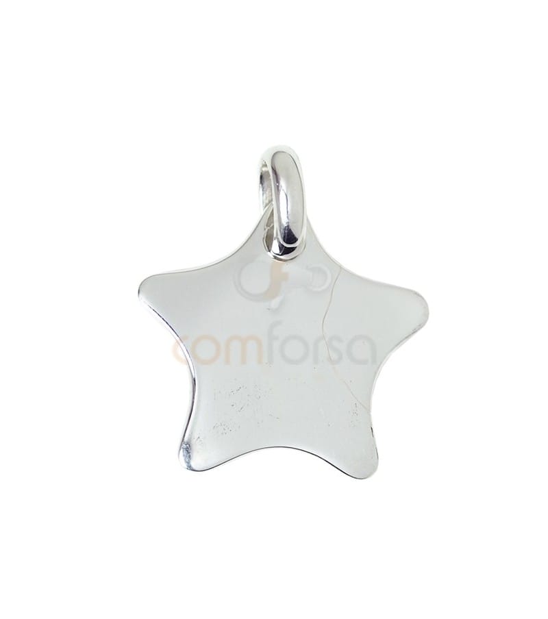 Chapa estrella 21 x 21mm plata 925