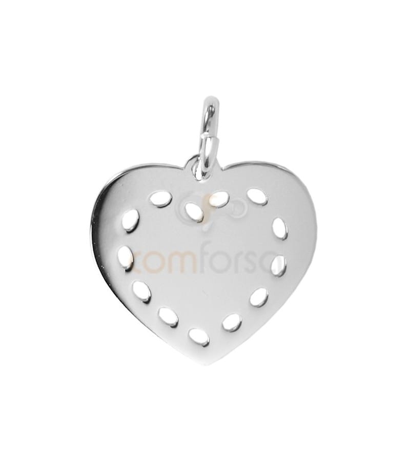 Chapa corazón calado 13 x 12 mm plata 925ml