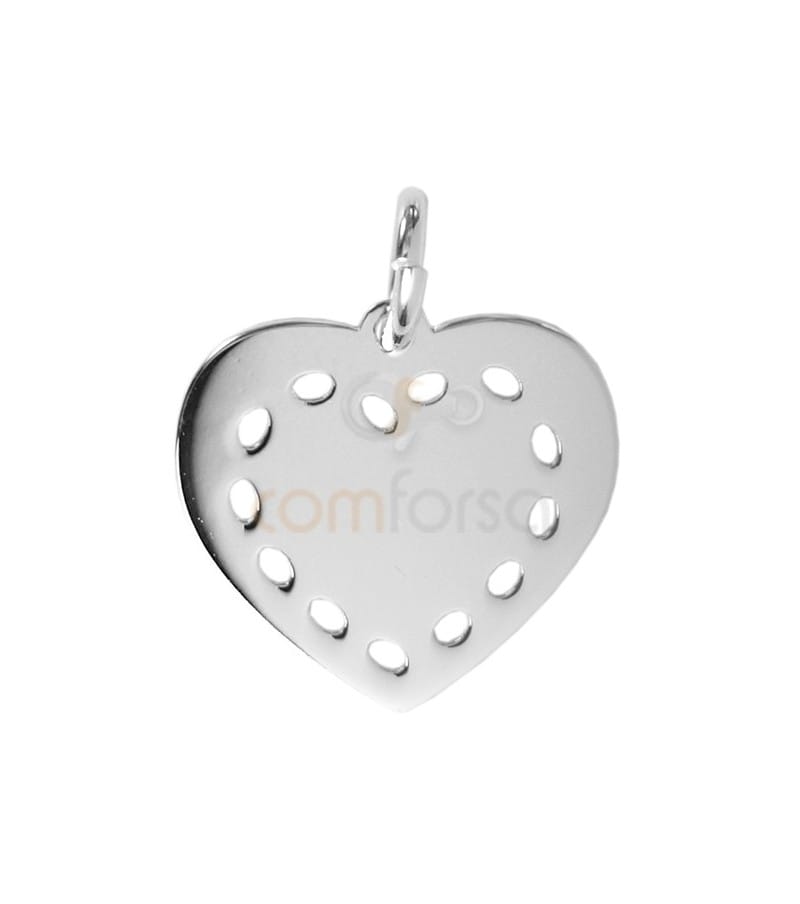 Sterling silver heart pendant 13 x 12 mm