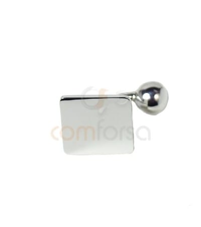 Sterling silver 925 square cuff link 16x16 mm