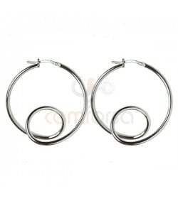 Sterling silver 925 hoop earrings 36 mm