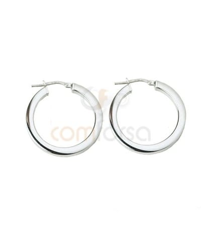 Sterling silver 925 hoop earrings 26 mm