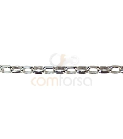 Cadena rolo oval lapidada 4 x 2 mm plata