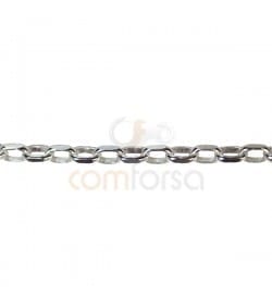 Cadena rolo oval lapidada 4 x 2 mm plata