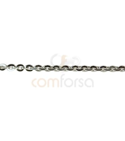 Cadena forzada lapidada 2 x 1.5 mm plata 925ml