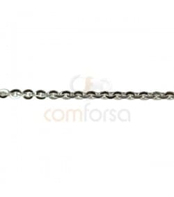 Cadena forzada lapidada 2 x 1.5 mm plata 925ml