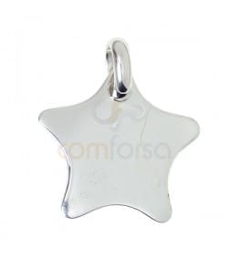 Engraving + Sterling silver 925 star pendant 21x 21 mm
