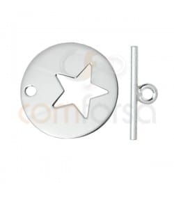Sterling silver 925 star bar clasp 20mm