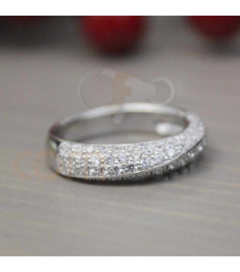 anillo ancha con circonia plata 925