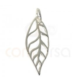 Colgante hoja 10 x 25 mm plata