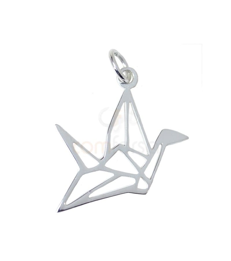 Crane pendant 19 x 17 mm  Sterling silver 925