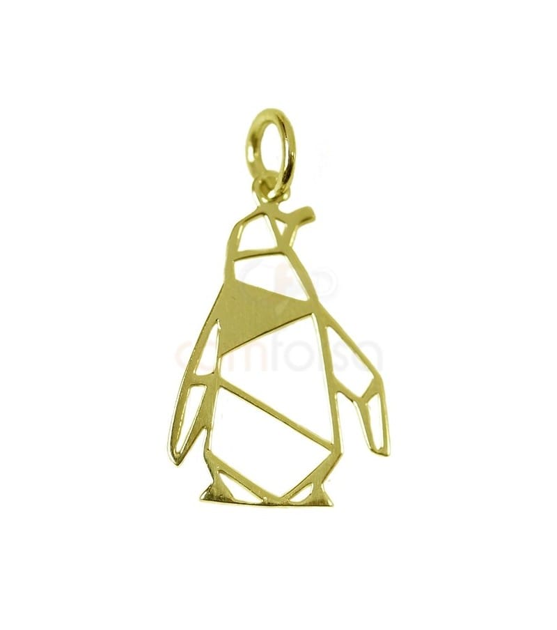 Sterling silver 925 gold-plated Penguin pendant 13 x 19mm