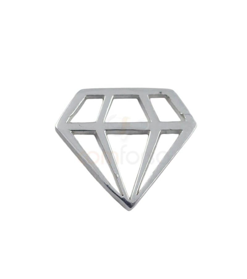 Conector diamante 11 x 10mm plata 925ml