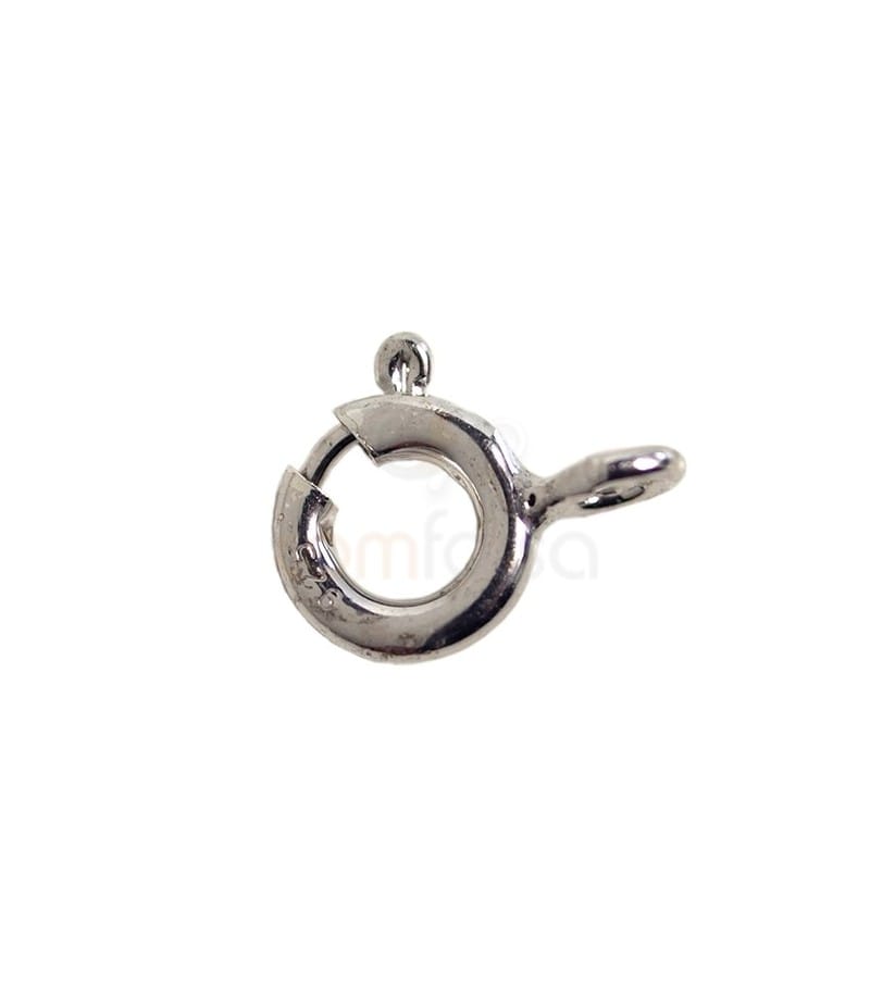 Sterling Silver 925 Rhodium-plated Reinforced Bolt ring 6 mm