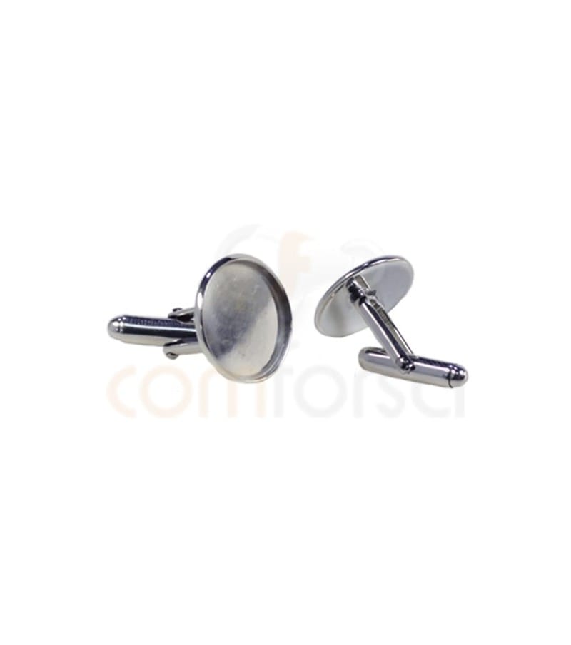 Sterling silver 925 cufflink with blank 16.5 mm (int)