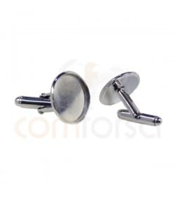 Sterling silver 925 cufflink with blank 16.5 mm (int)