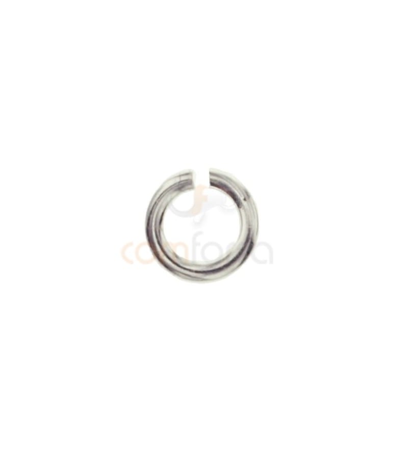 Ring 4 mm ext (0.8) Rhodium plated silver