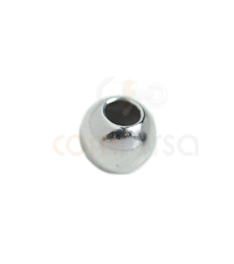 Ball 6 mm (2.4 mm ) Rhodium plated silver