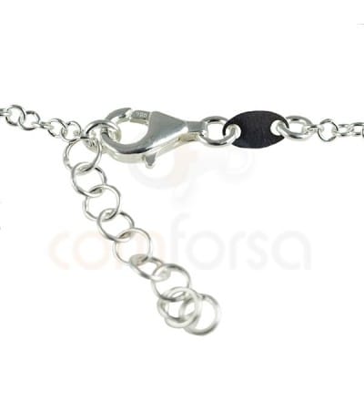 Sterling silver 925 bear bar bracelet 13 cm with 3cm extender