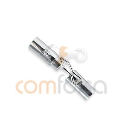 Cierre de tubo con ocho de seguridad, bayoneta y uñeta  3mm ( interior) plata 925