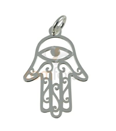 Entrepieza Mano de Jamsa con Ojo 22x14mm plata 925ml
