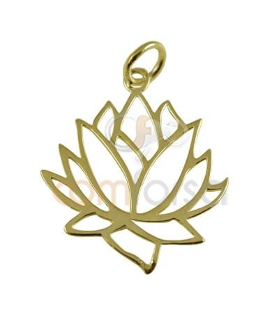 Sterling silver 925 gold-plated lotus 19x22 mm
