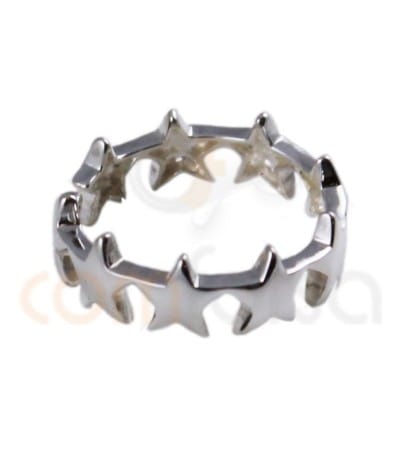 anillo estrellas ajustable plata 925