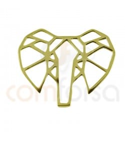 Colgante elefante 17x14 mm plata 925 chapada en oro