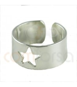 anillo con estrella plata 925