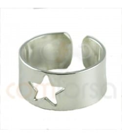 Sterling silver 925ml hollo9w star ring