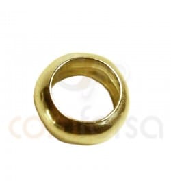 Sterling silver 925 gold-plated thick ring 5 mm