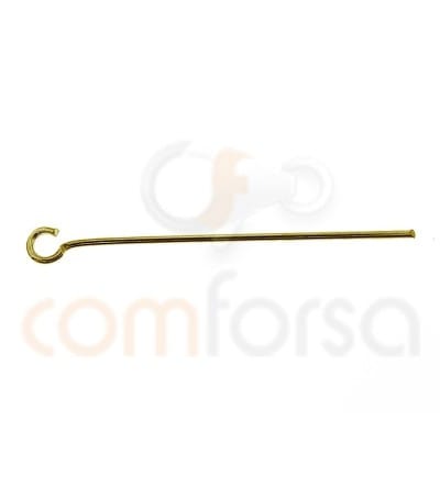 Sterling silver 925 gold-plated eye pin 30 mm