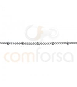 Sterling silver 925 curb chain with ball 1.2 mm