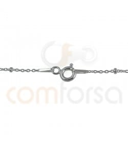 Sterling silver 925 curb chain with ball 1.2 mm