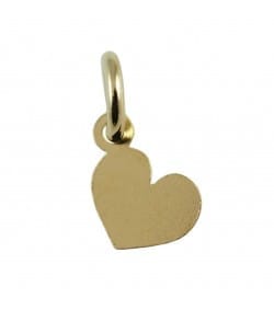 Colgante corazón 6 x 5 mm plata 925 chapada en oro